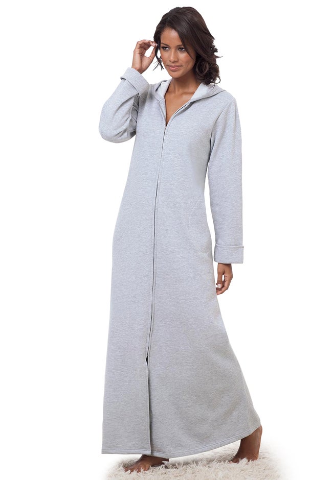 Long Hooded Fleece Sweatshirt Robe image number 0