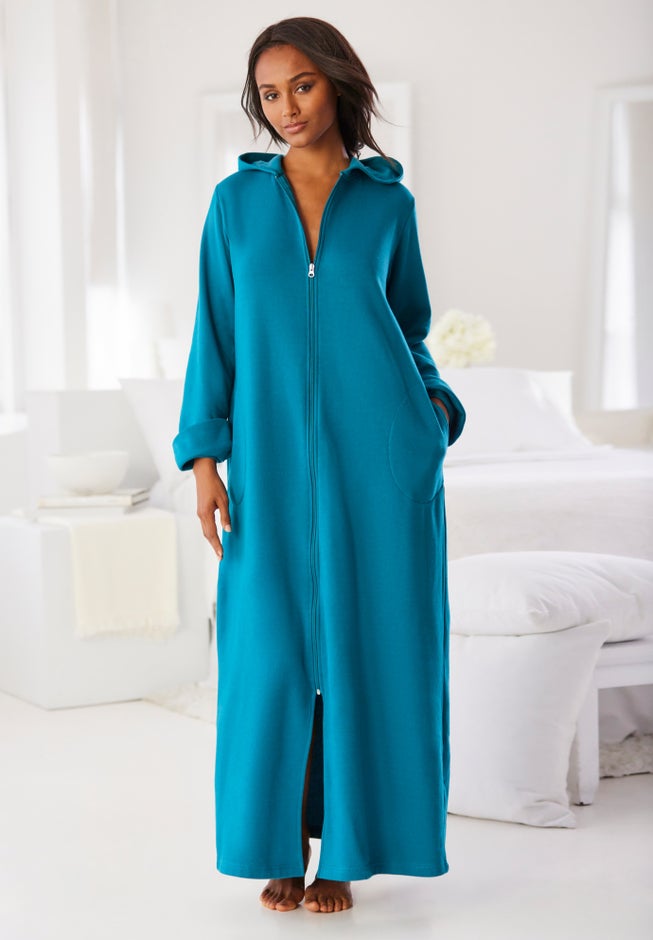 Long Hooded Fleece Sweatshirt Robe image number 3