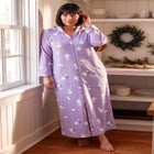 Long Hooded Fleece Sweatshirt Robe image number 4