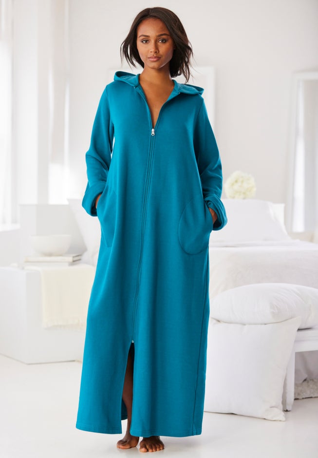 Long Hooded Fleece Sweatshirt Robe image number 0