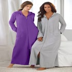 Long Hooded Fleece Sweatshirt Robe image number null