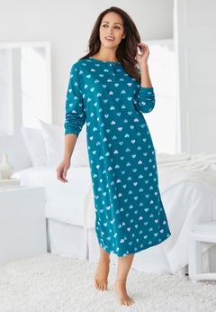 Long-Sleeve Henley Print Sleepshirt