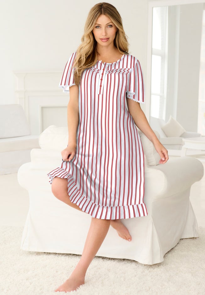 Short Floral Print Cotton Gown image number 5