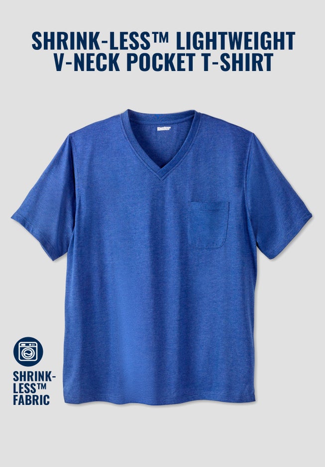 Shrink-Less Lightweight V-Neck Pocket T-Shirt image number 2