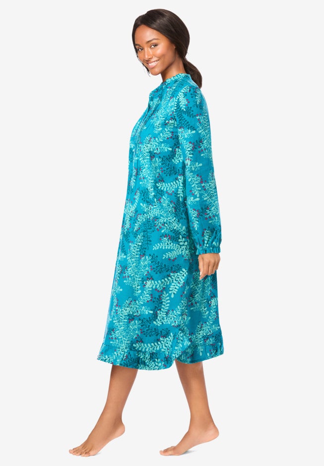 Cotton Flannel Print Short Gown  image number 2