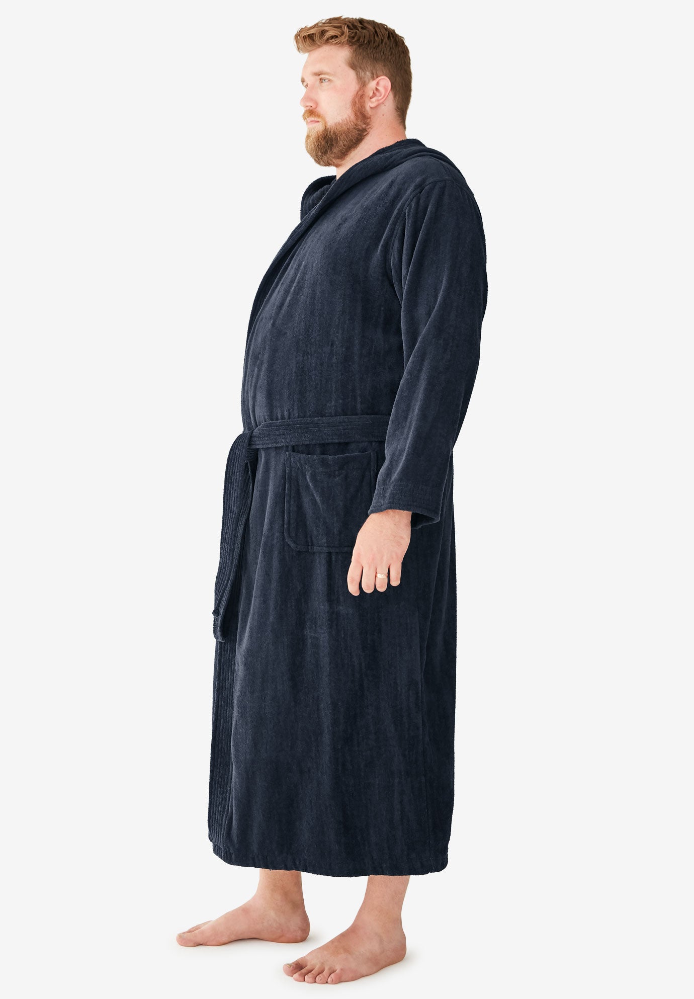 Terry Velour Hooded Maxi Robe image number 3
