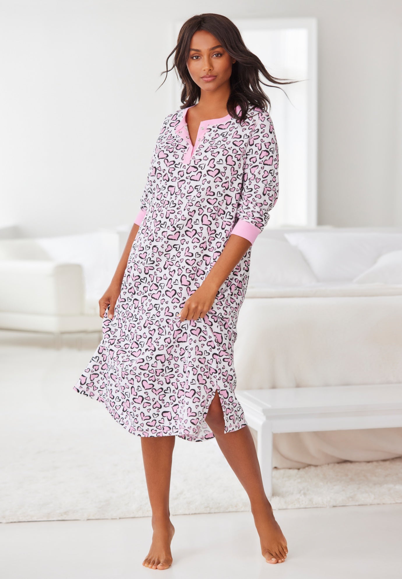 Thermal Henley Nightgown image number 0