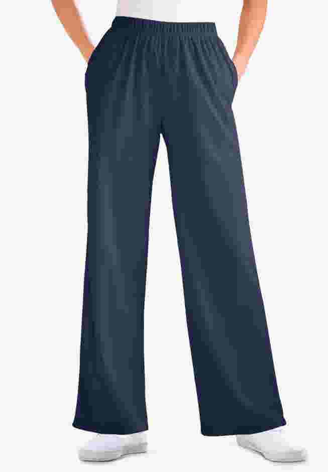 Womens Plus-Size 7-Day Knit Wide-Leg Pull-On Pants image number 4