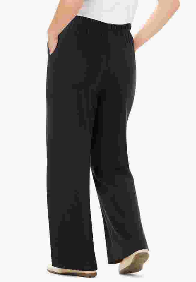 Womens Plus-Size 7-Day Knit Wide-Leg Pull-On Pants image number 1
