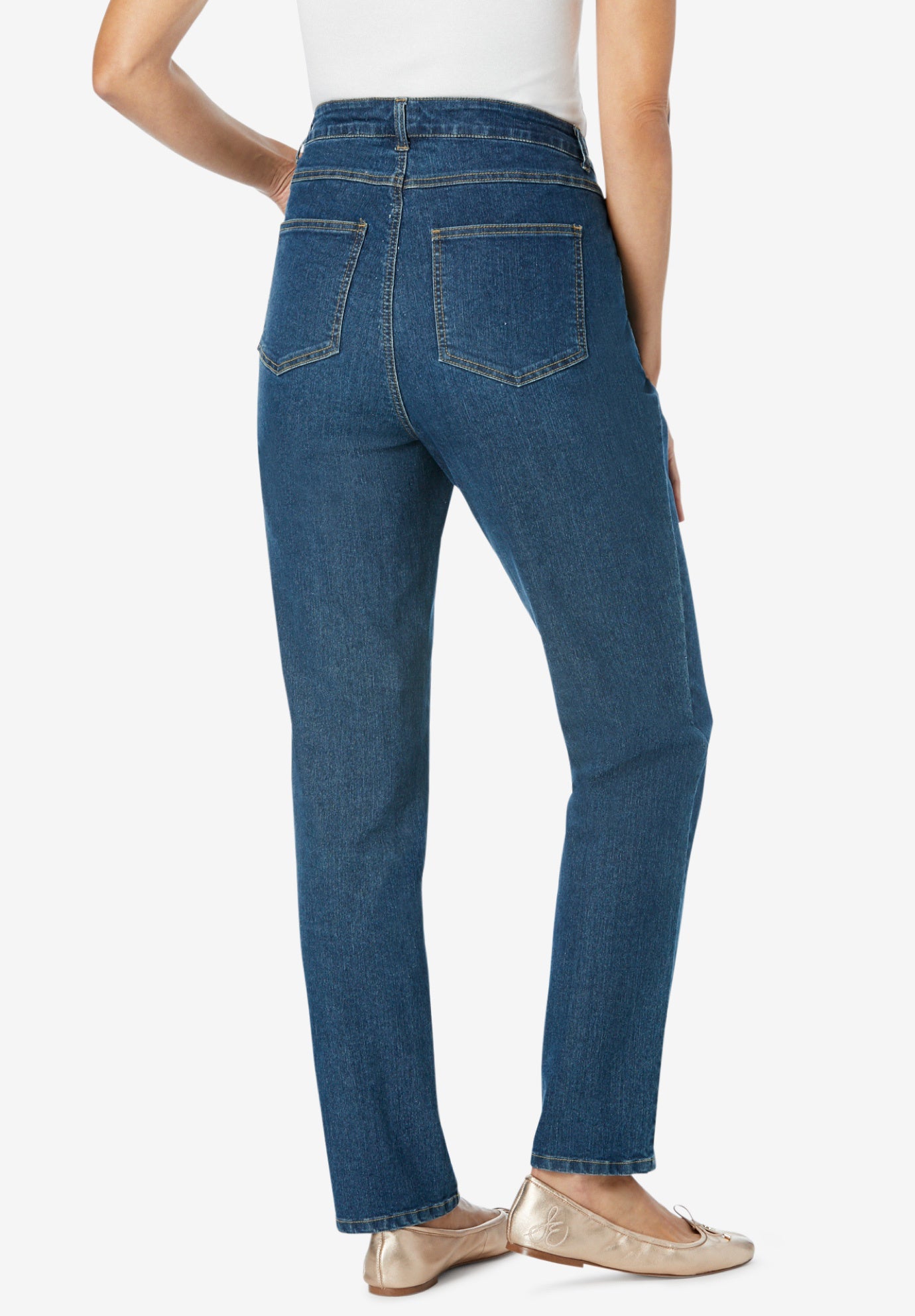 Straight-Leg Stretch Denim Five-Pocket Jeans image number 1