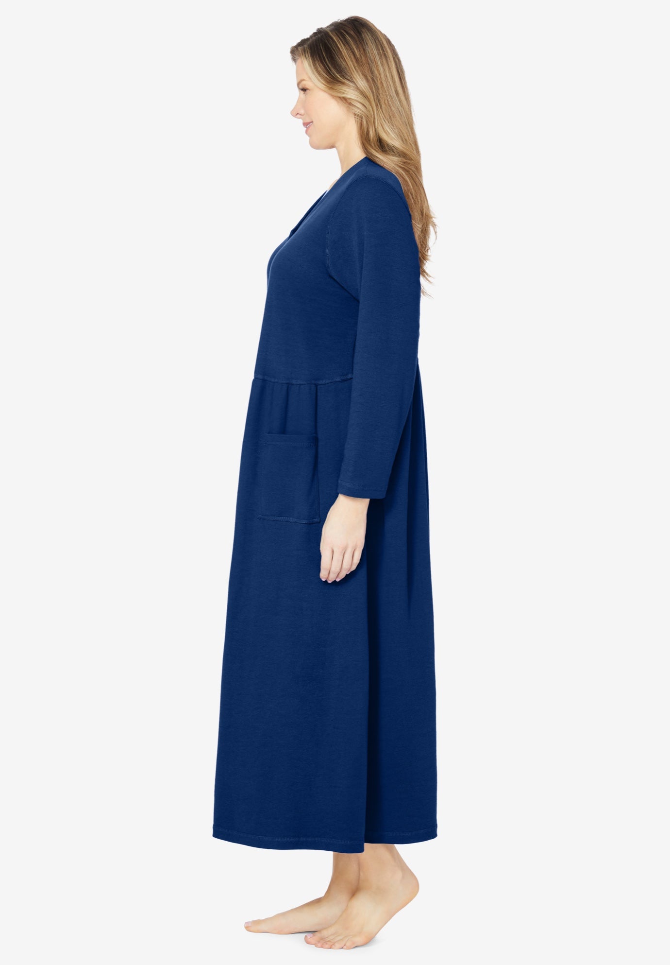 Long Snap-Front Knit Lounger image number 2