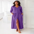 Long Snap-Front Knit Lounger image number null