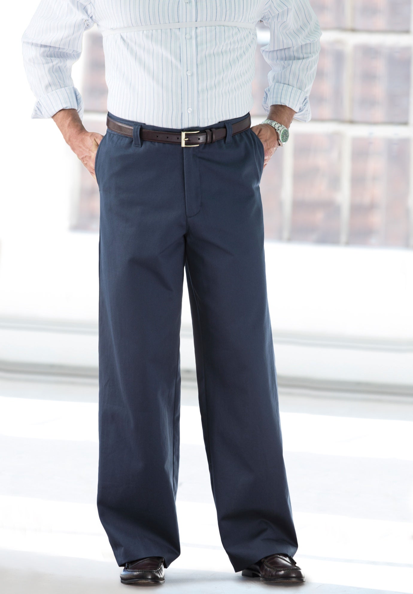 Wide Leg Wrinkle Free Expandable Waist Pant image number 3