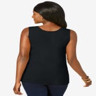 Stretch Cotton Horseshoe Neck Tank image number 2