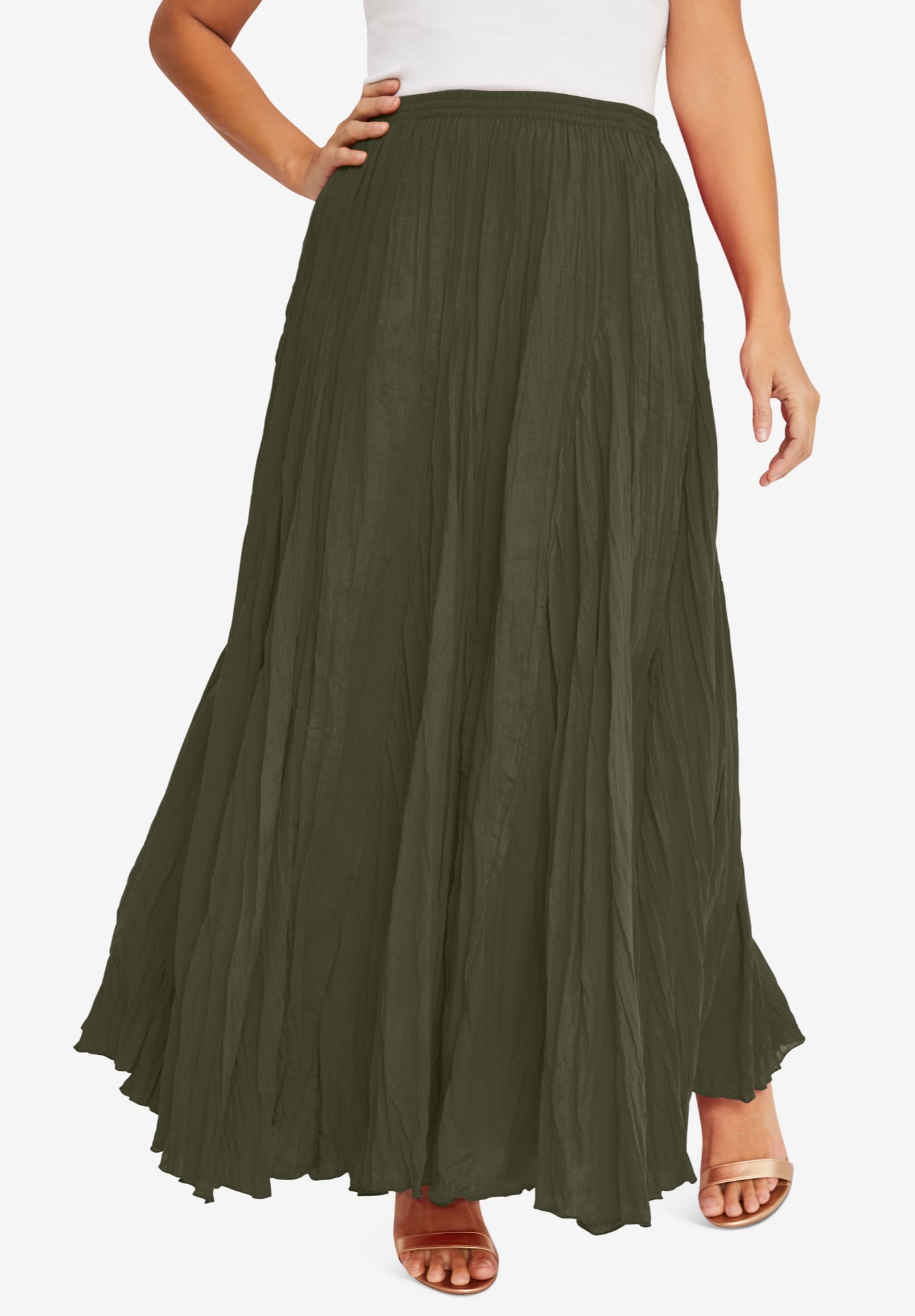 Flowing Crinkled Maxi Skirt image number 1