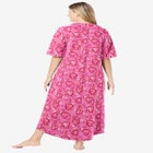 Long French Terry Zip-Front Robe image number null