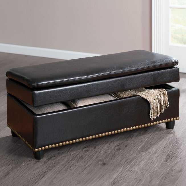 400 lbs. Weight Capacity Extra Wide Studded Ottoman image number 2
