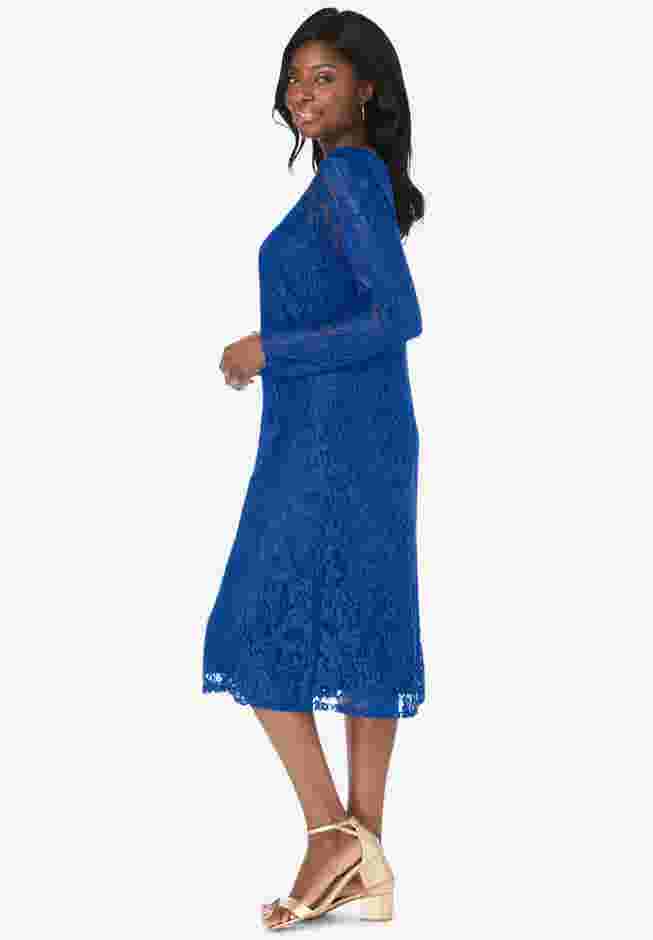 Stretch Lace Shift Dress image number 3
