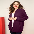 Plus Size Waffle Knit Zip Hoodie image number null