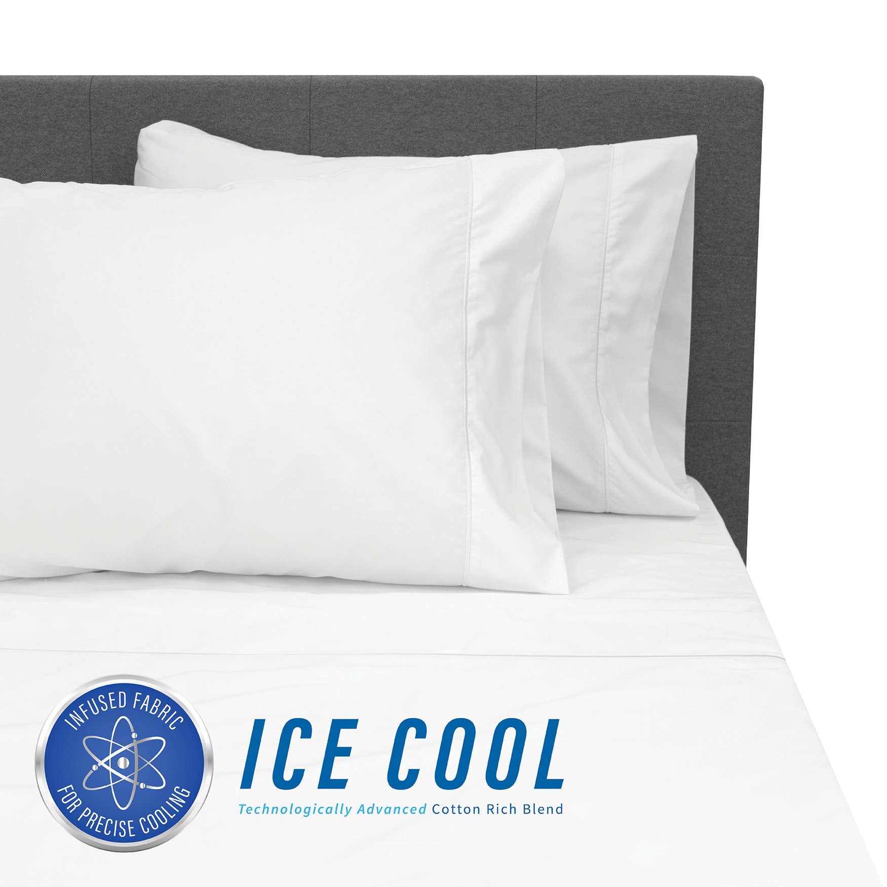 SensorPEDIC Ice Cool 400 Thread Count Cotton-Rich White Sheet Set, 