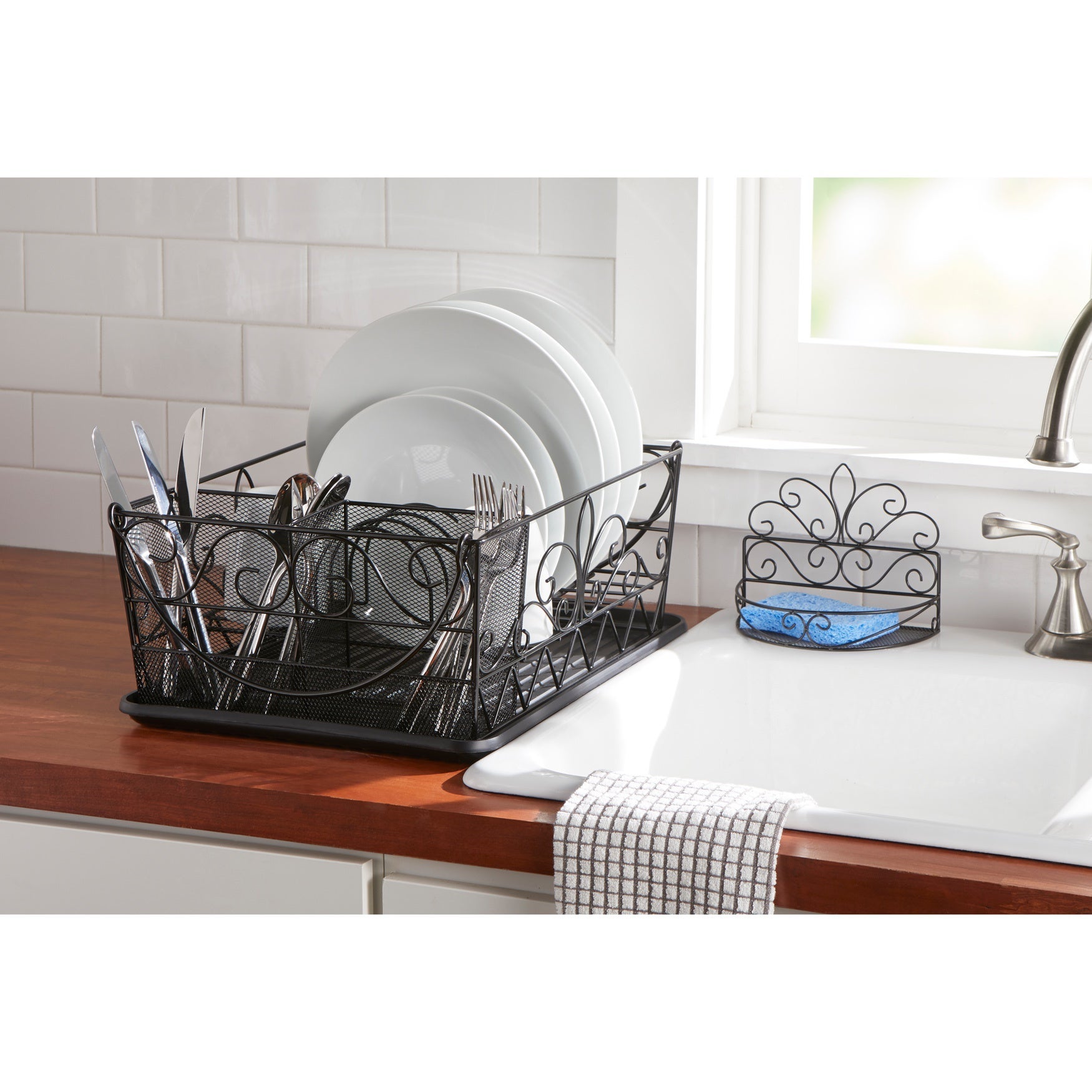 Scroll Dish Rack with Sponge Holder Ellos
