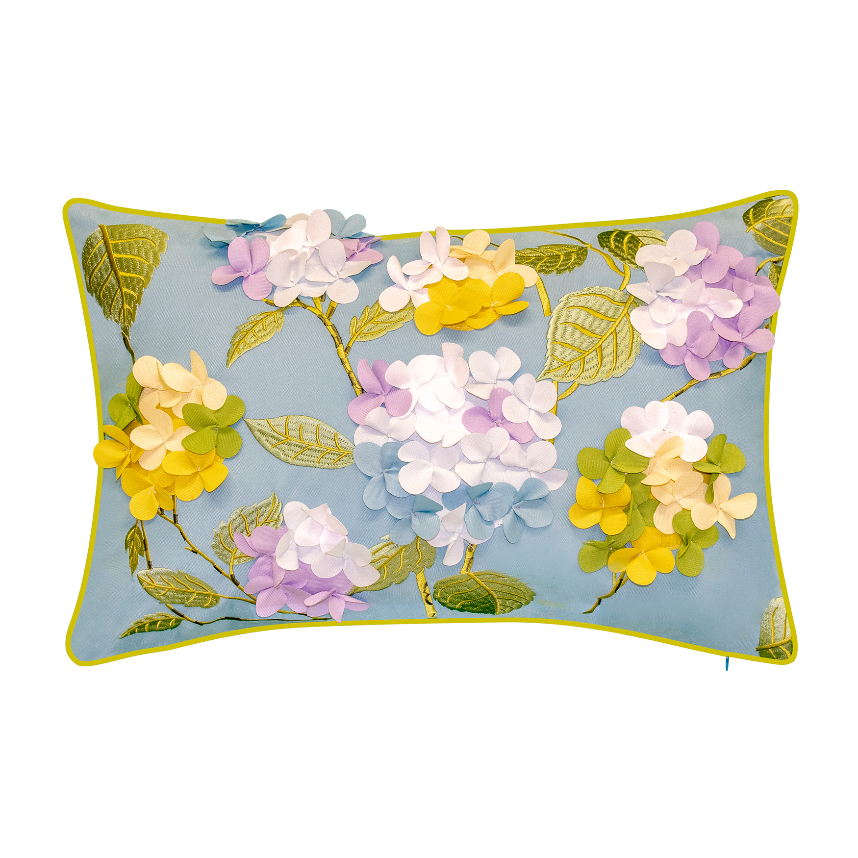 Indoor & Outdoor Dimensional Hydrangea Lumbar Decorative Pillow, 