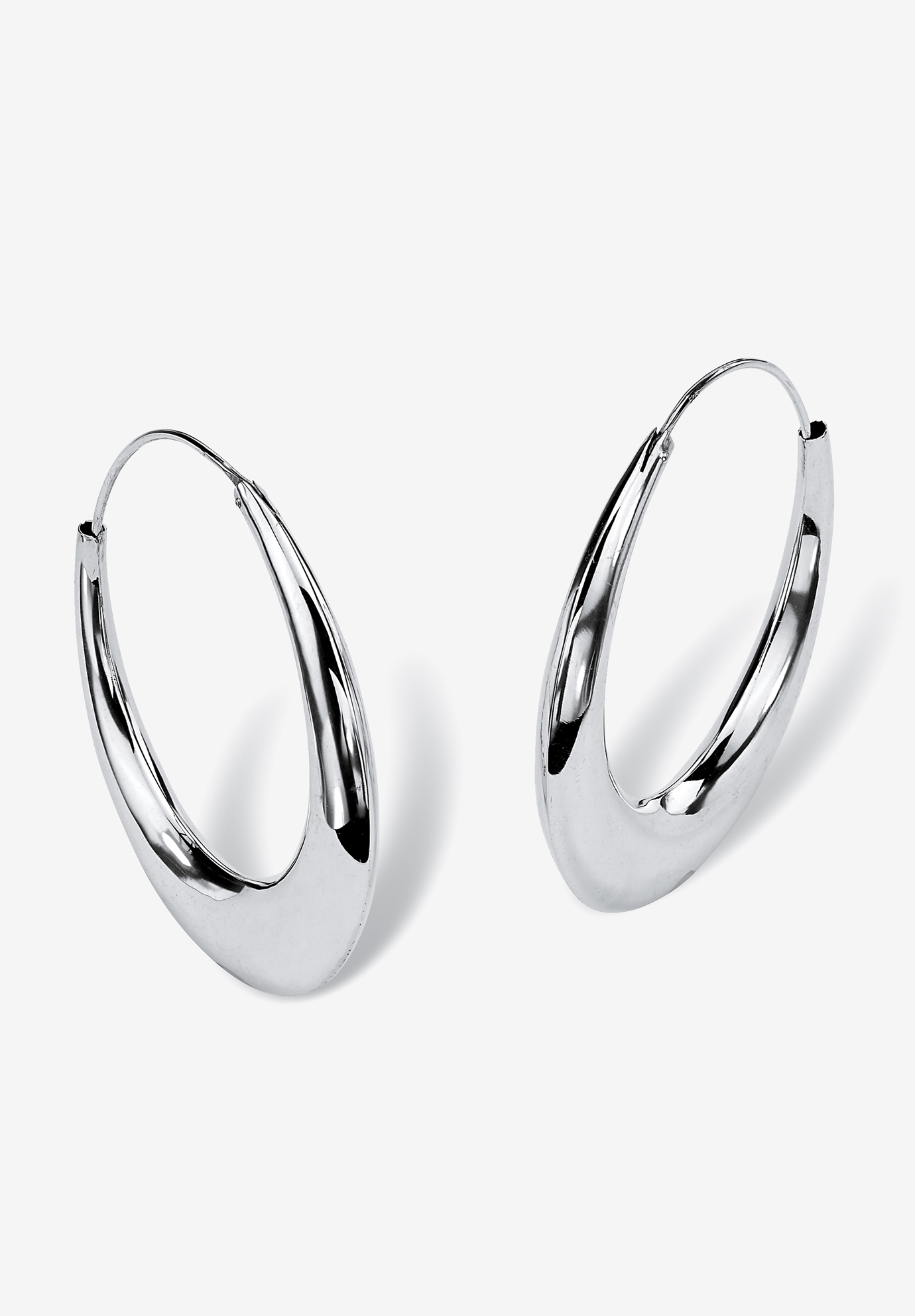 Sterling Silver Polished Hoop Earrings (47mm), SILVER