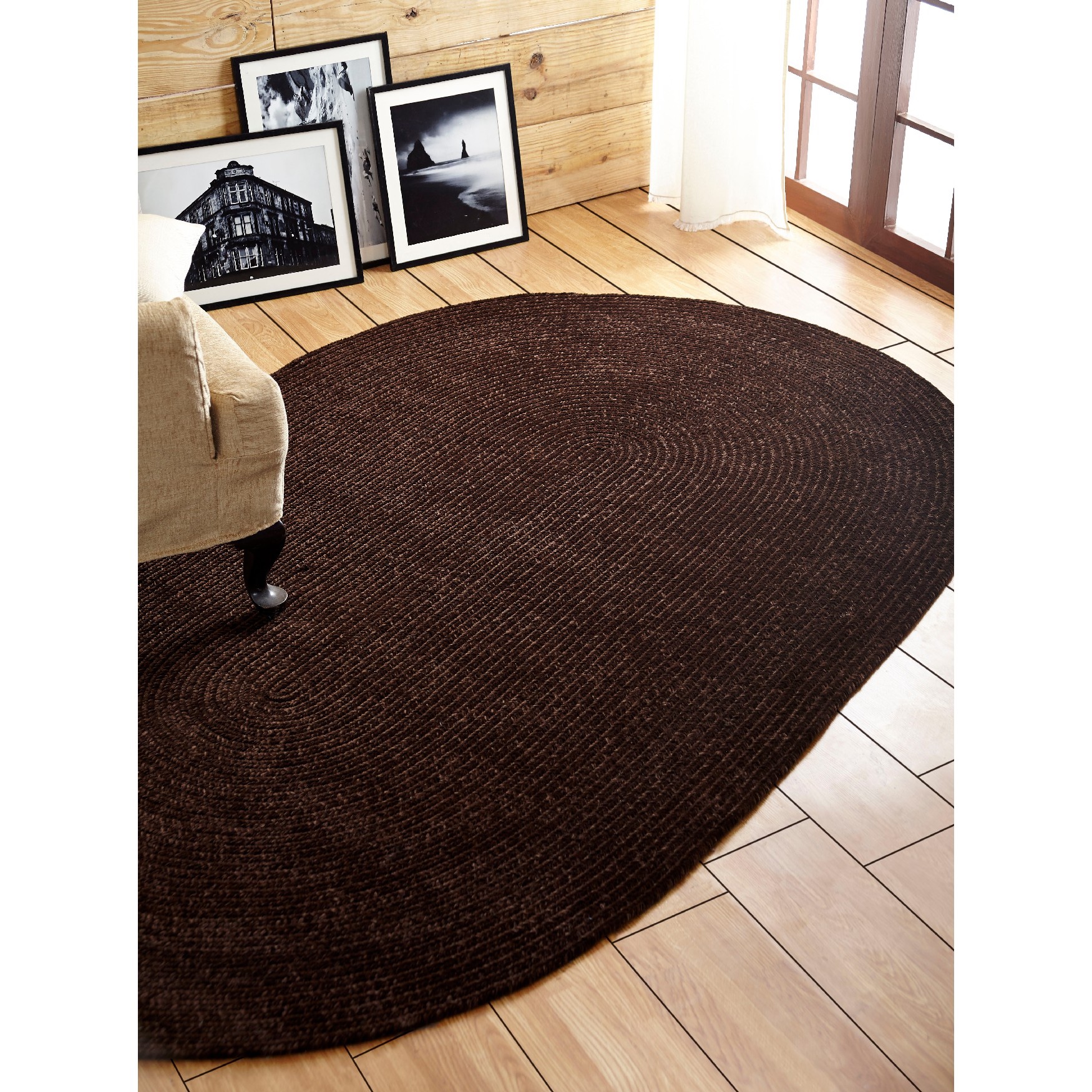 Better Trends Chenille Solid Braid Collection Reversible Indoor Area Utility Rug in Vibrant Colors, Oval, 