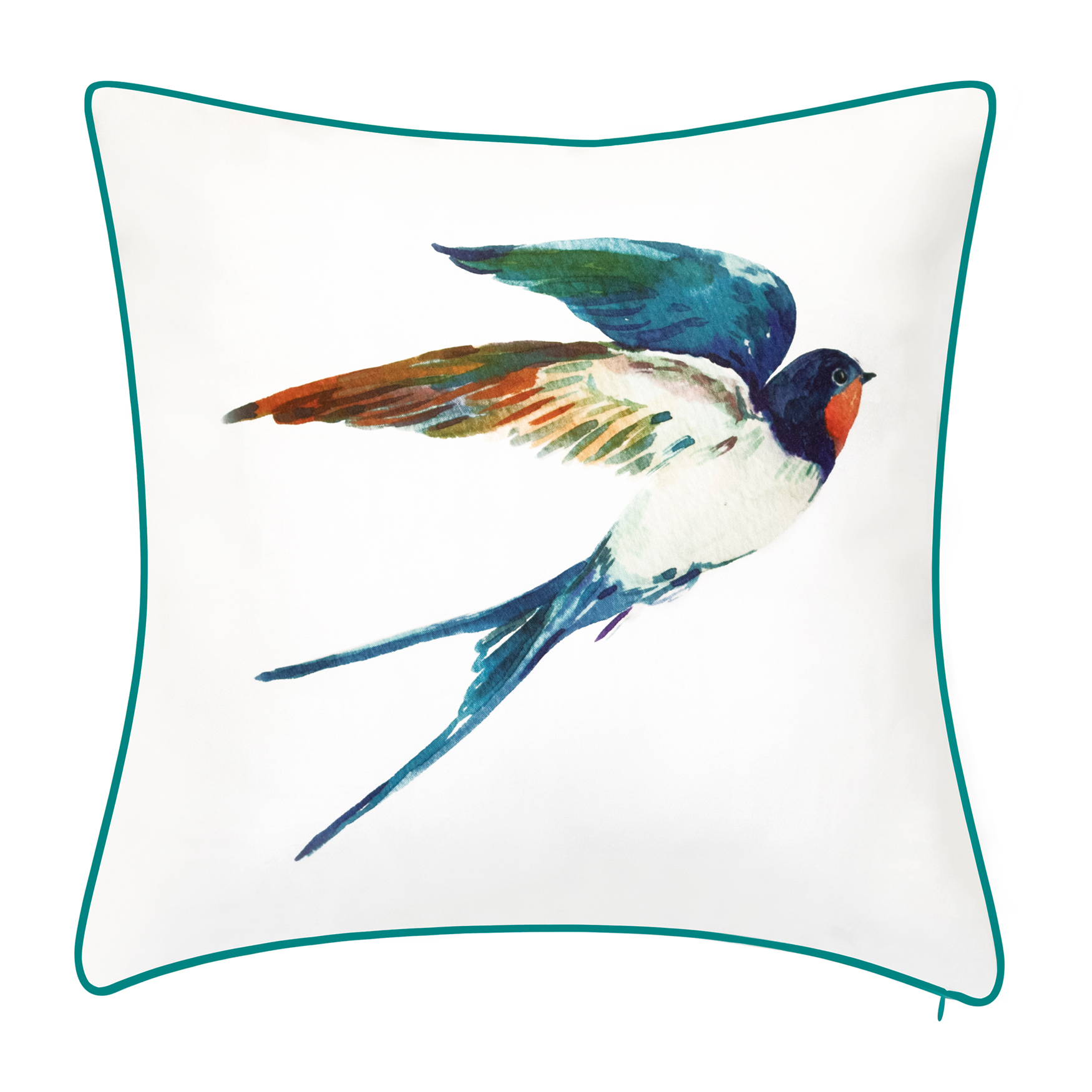 Indoor & Outdoor Watercolor Bird Decorative Pillow, SKY MULTI