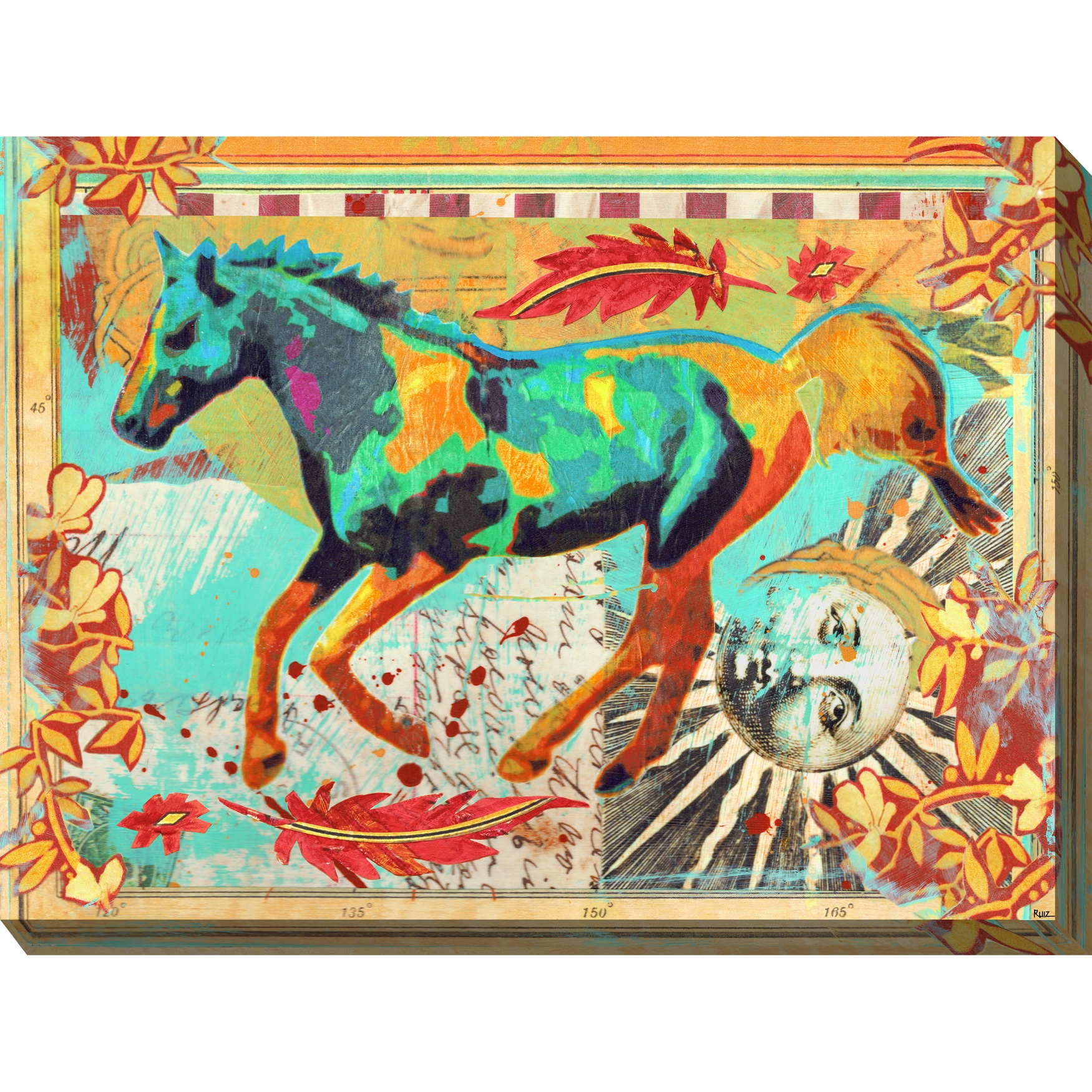 Galloping Horse Outdoor Wall Art, MULTI