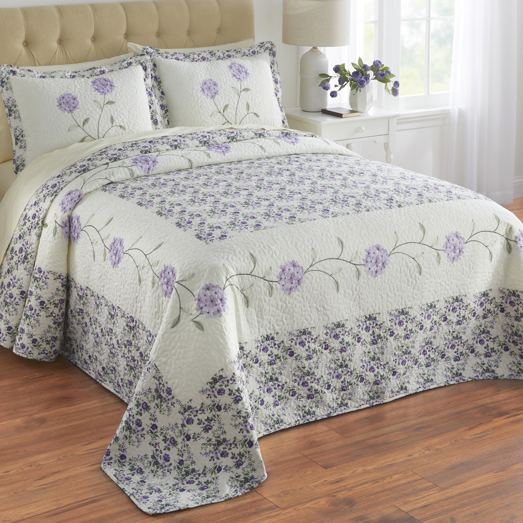 Margaret Embroidered Bedspread Collection, 