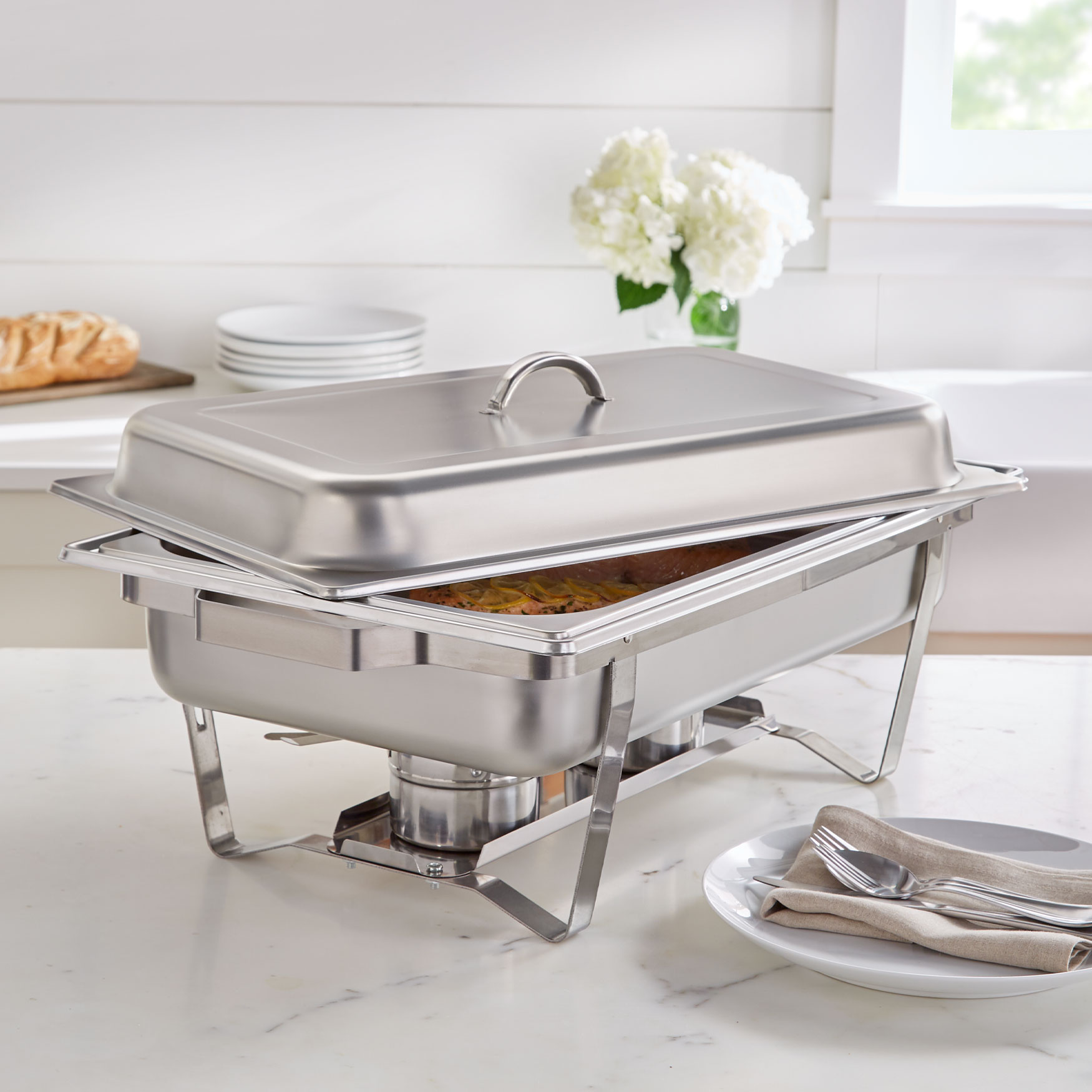 9-Qt. Stainless Rectangular Chafing Dish, STAINLESS