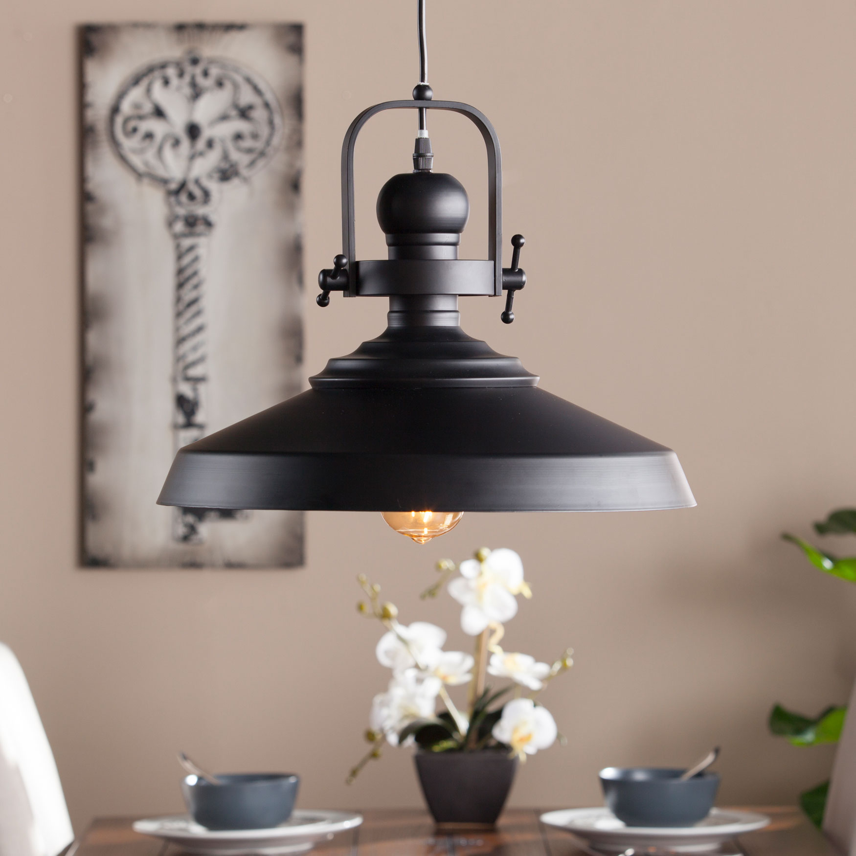 Industrial Bell Pendant Lamp, MATTE BLACK