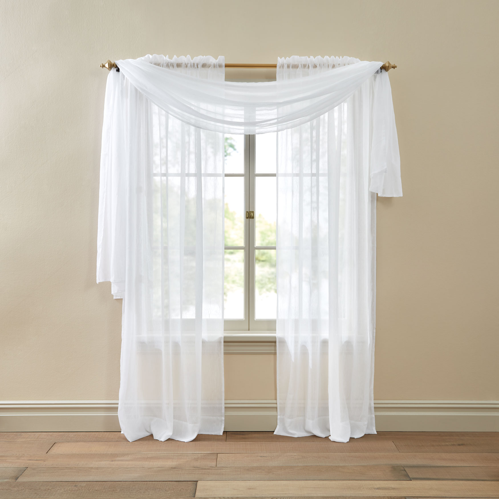 BH Studio Crushed Voile Scarf Valance, 