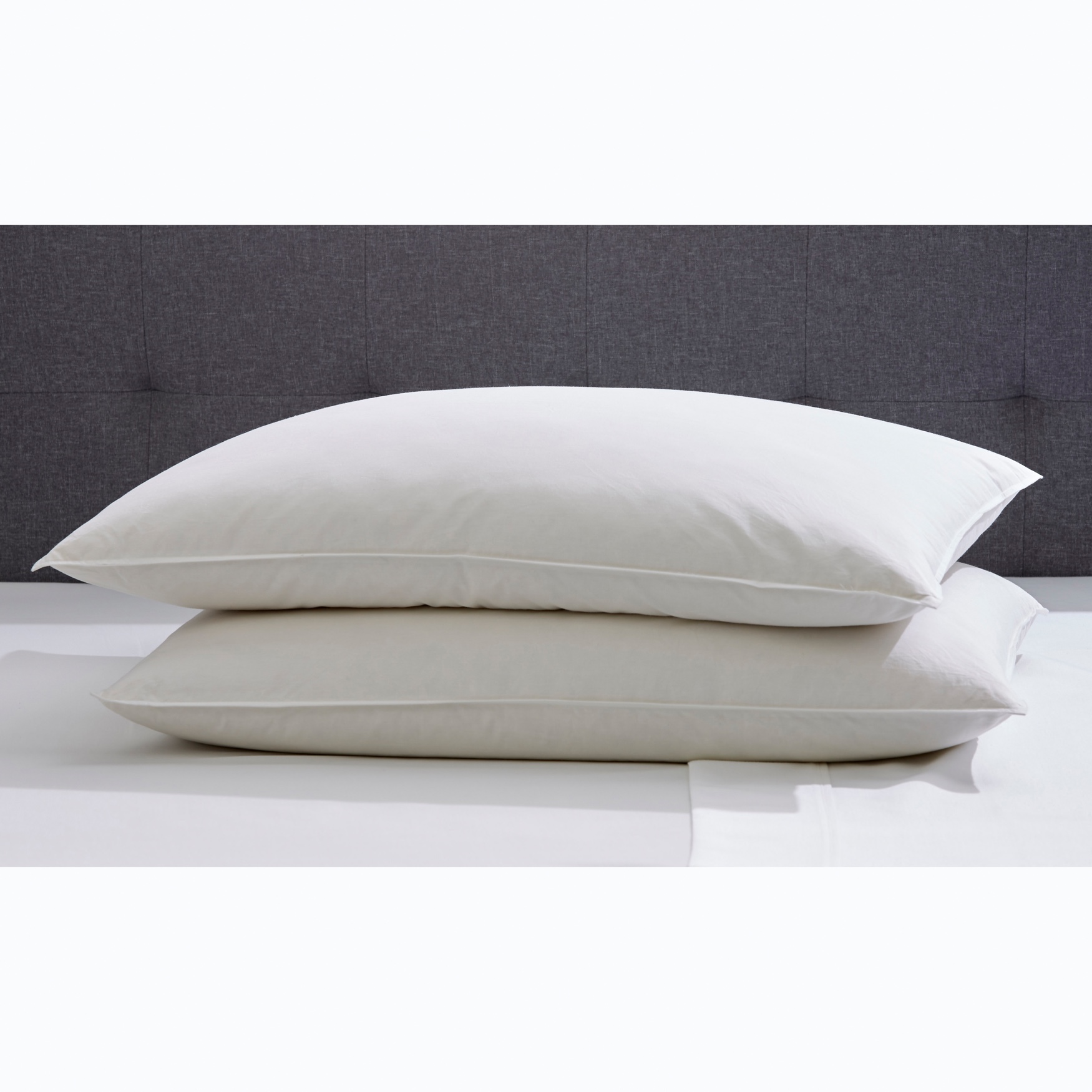 2-Pack Quilless Feather-Filled Pillows, 
