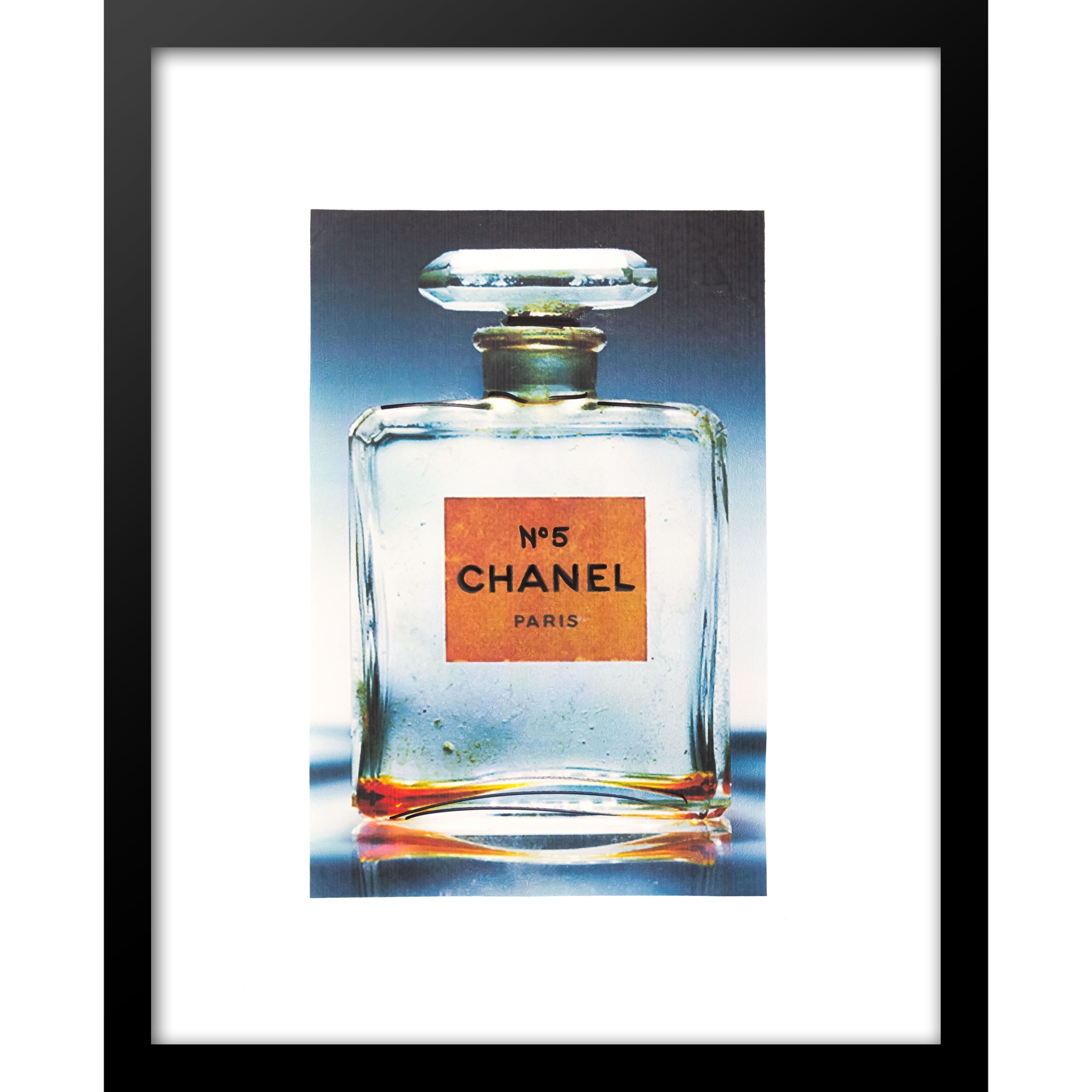 Classic Chanel Perfume Bottle Clear 14&quot; x 18&quot; Framed Print, CLEAR