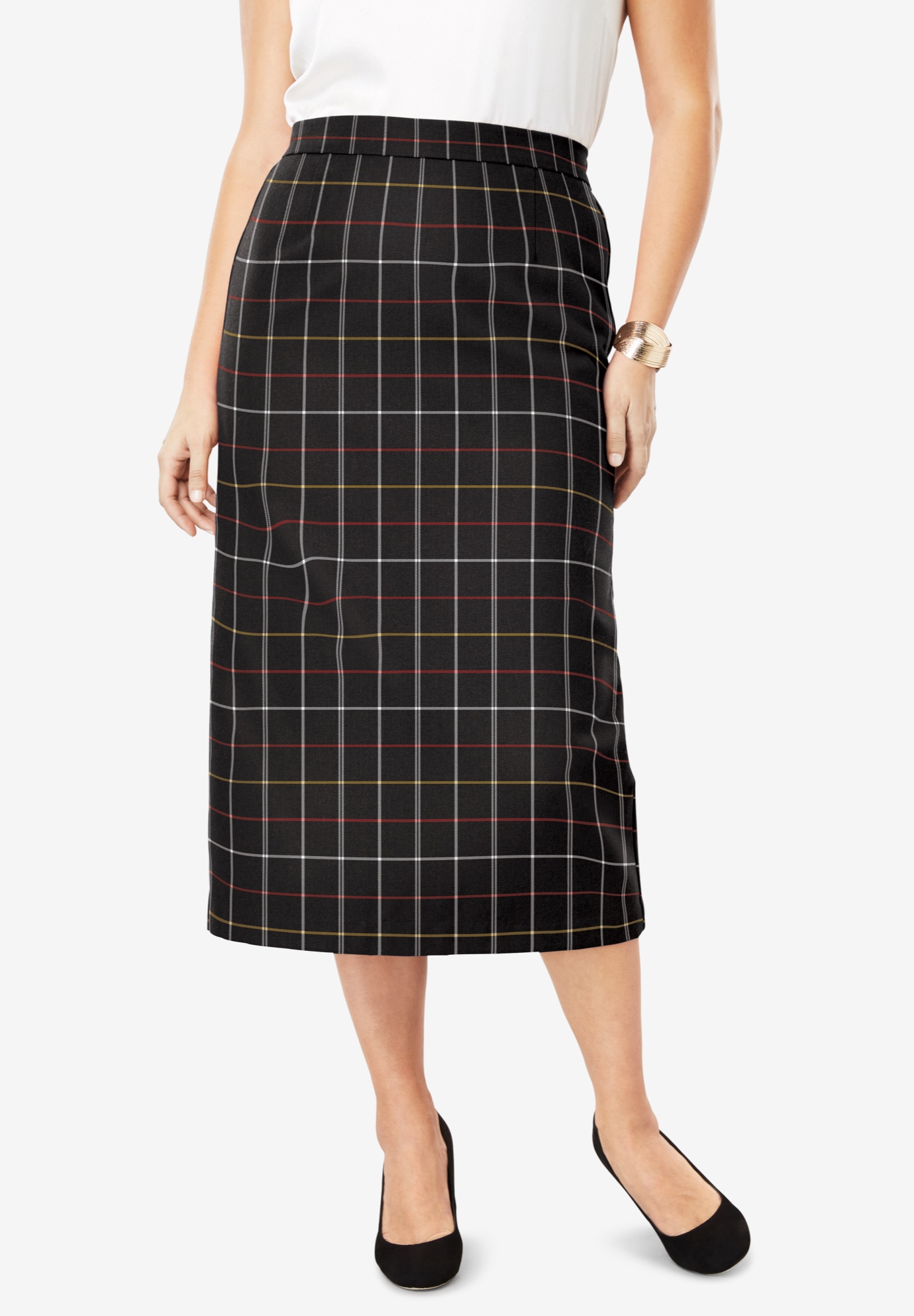 Wool-Blend Midi Skirt, 