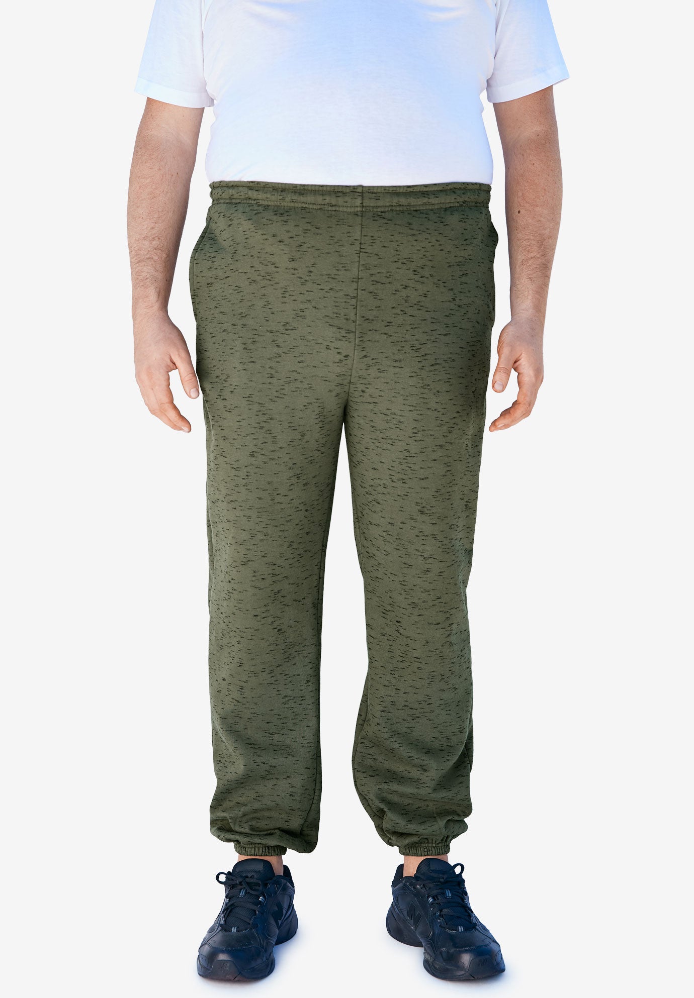 grey sweatpants with elastic ankles