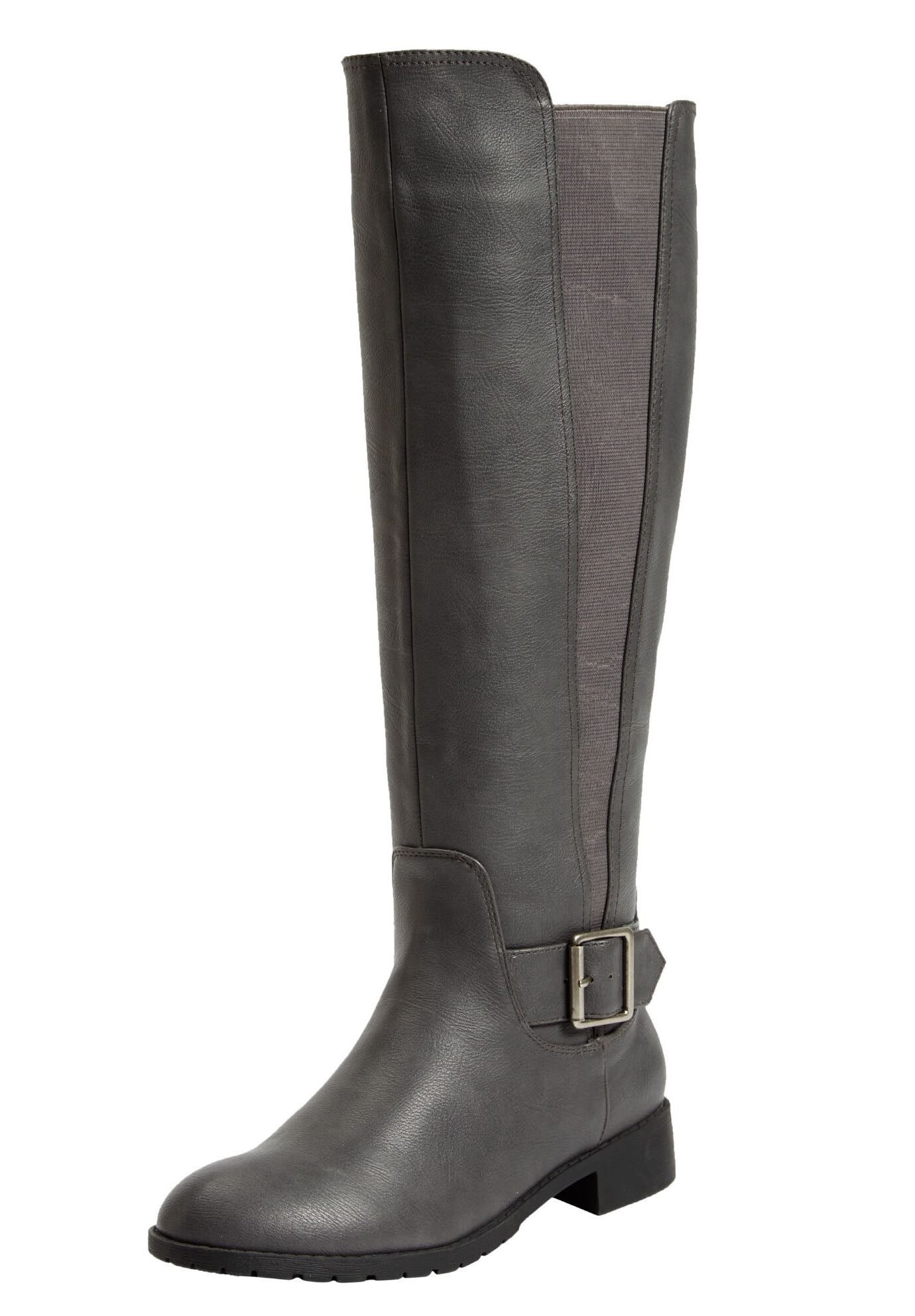gray wide width boots
