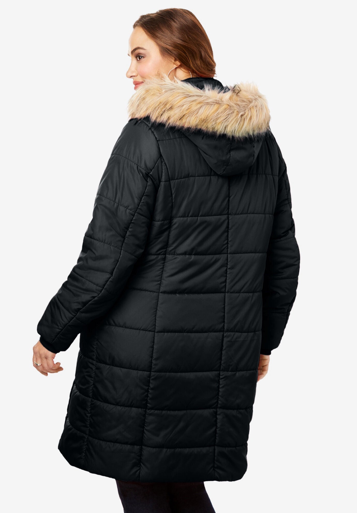 MidLength Quilted Parka with Hood Ellos