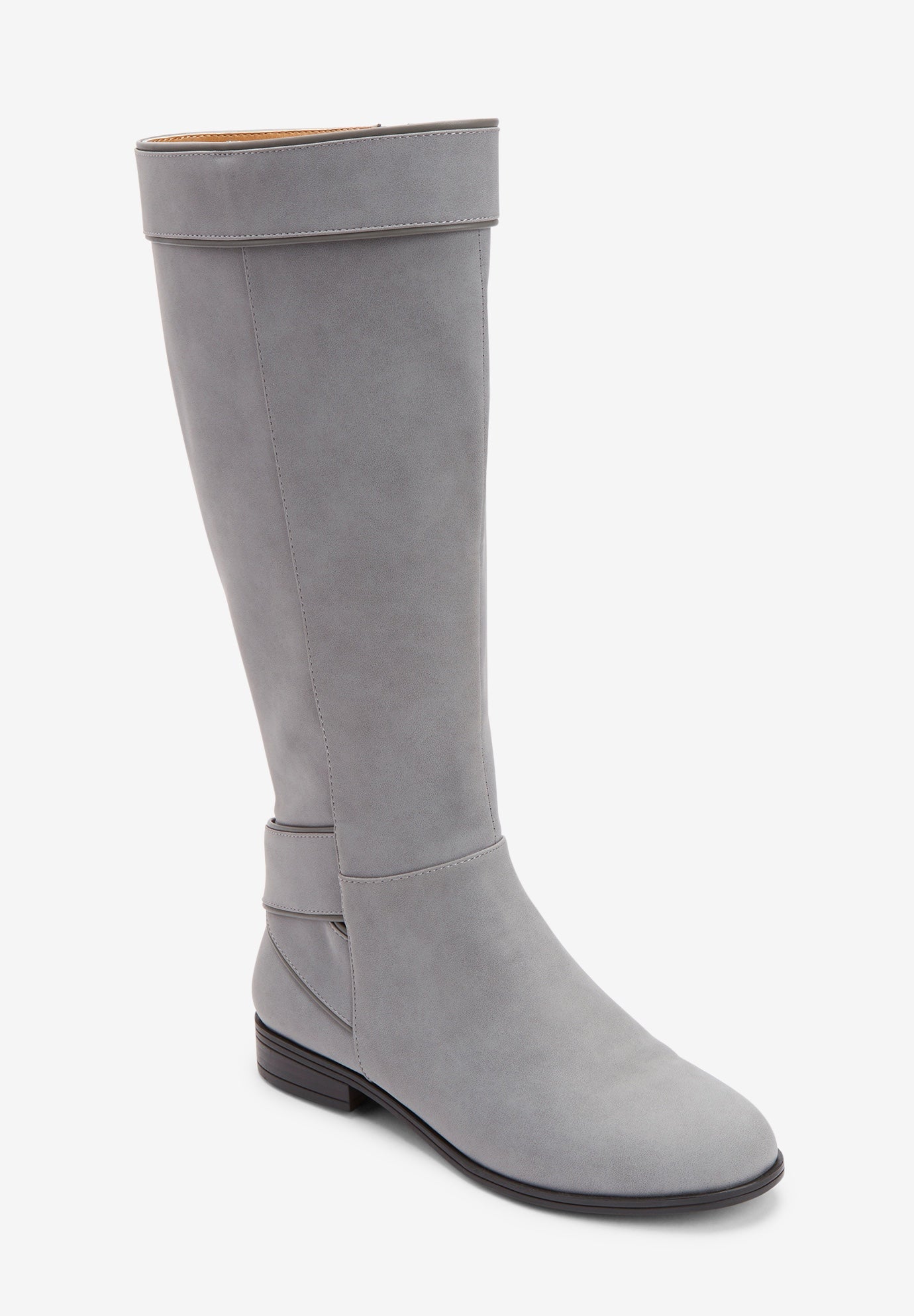 grey wide calf boots