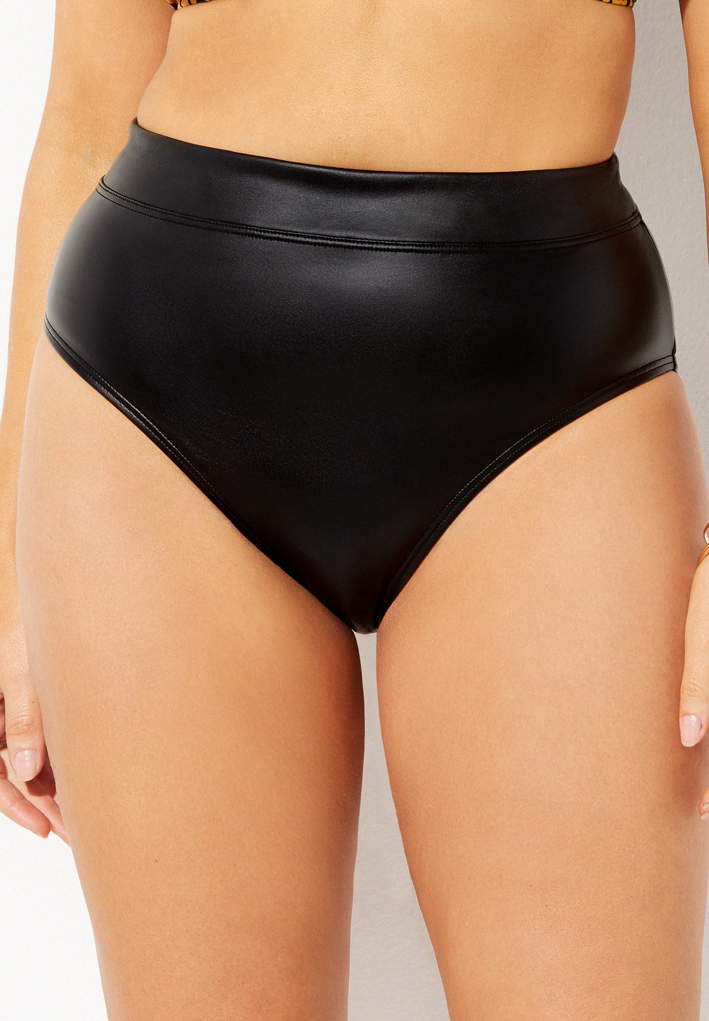 GabiFresh Faux Leather Bikini Bottom, 