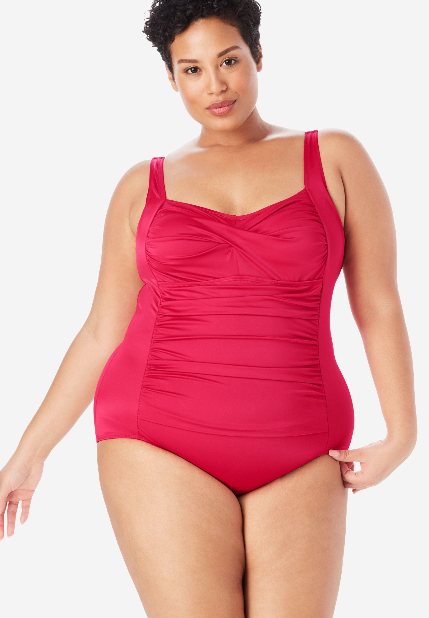 Ruched Front One Piece Ellos