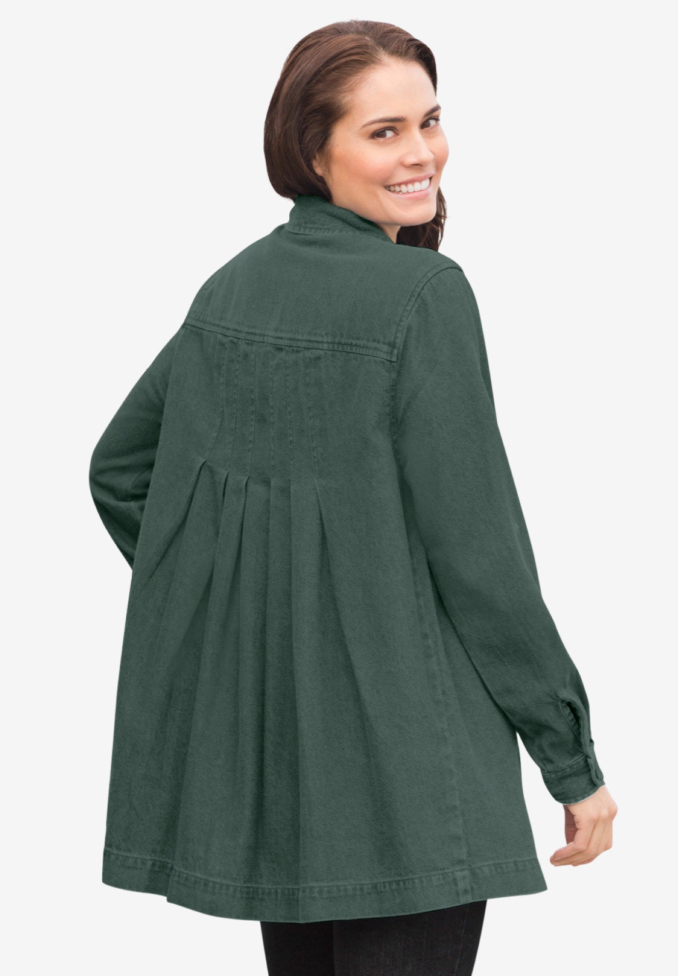 Pleat Back Denim Jacket Ellos