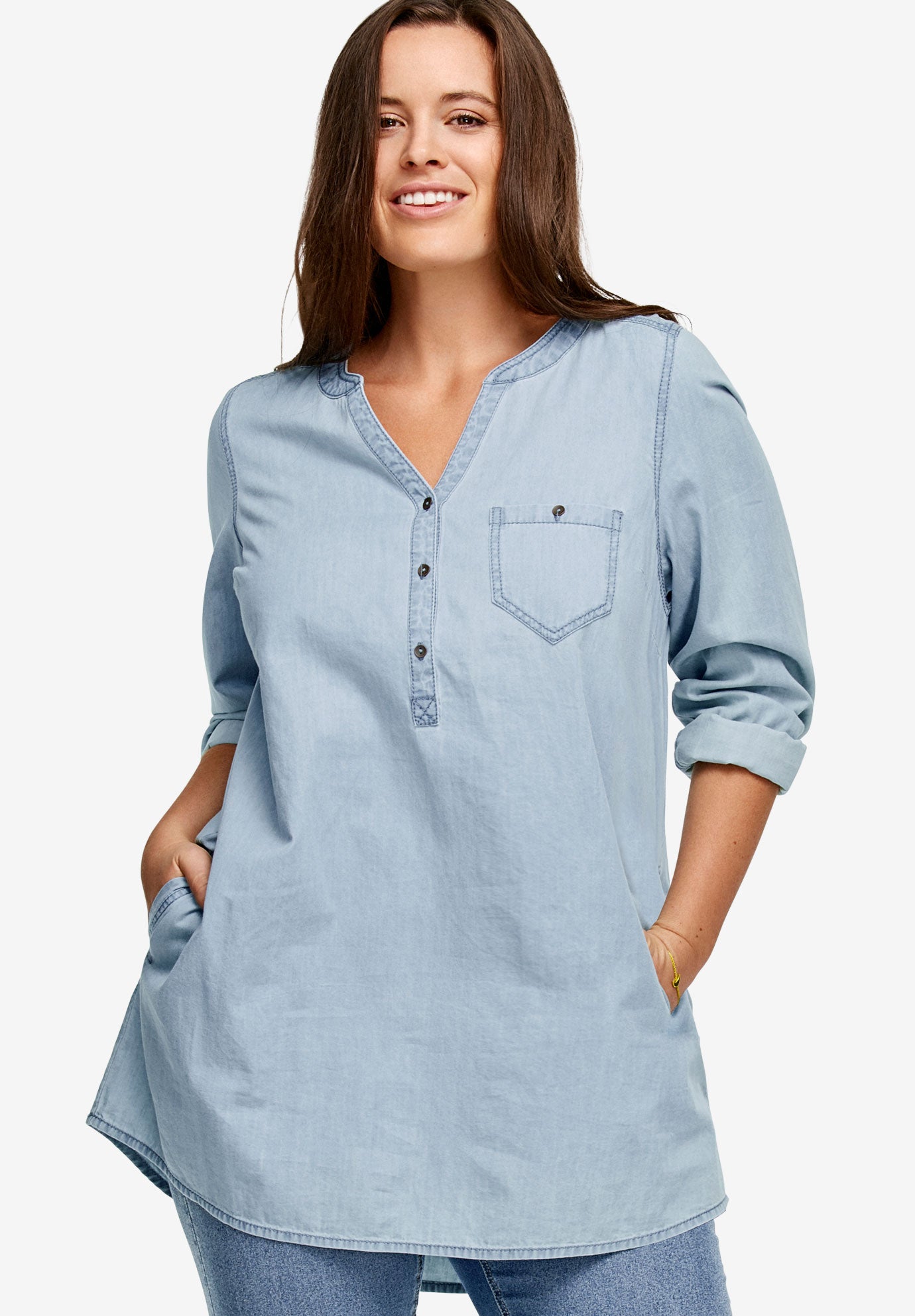 denim tunic plus size