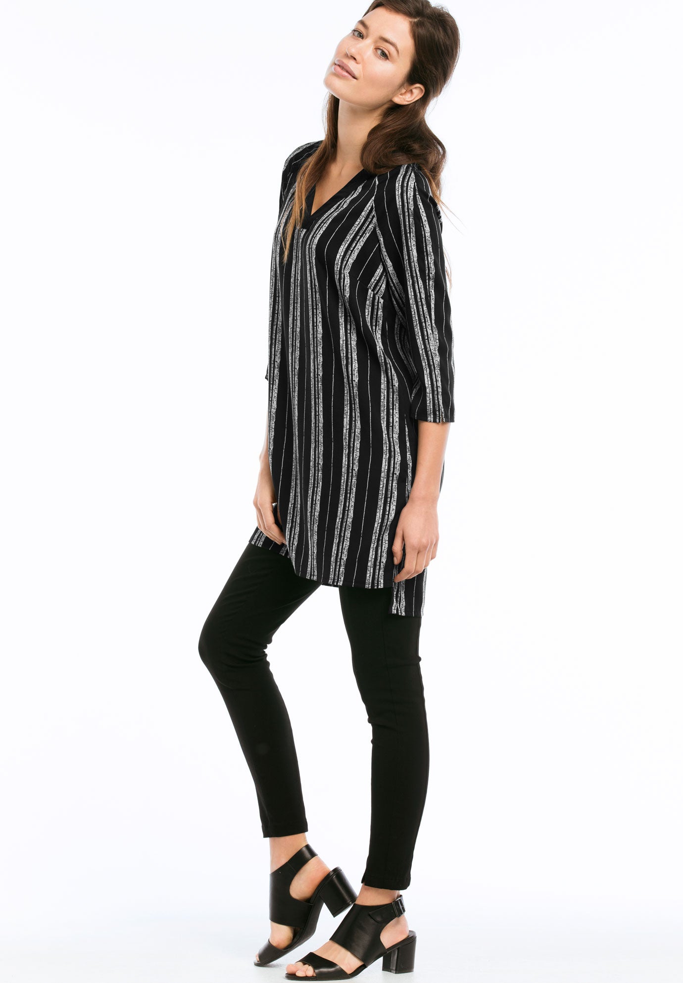 Front Back V Neck Tunic by ellos® Plus Size Tunics Ellos Front Back V Neck Tunic by ellos® Plus Size Tunics Ellos