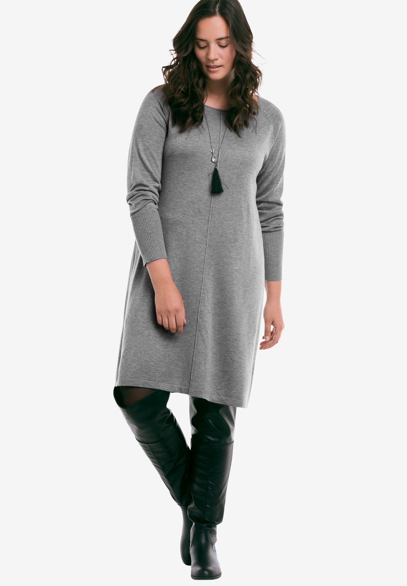 plus size sweater dress with leggings