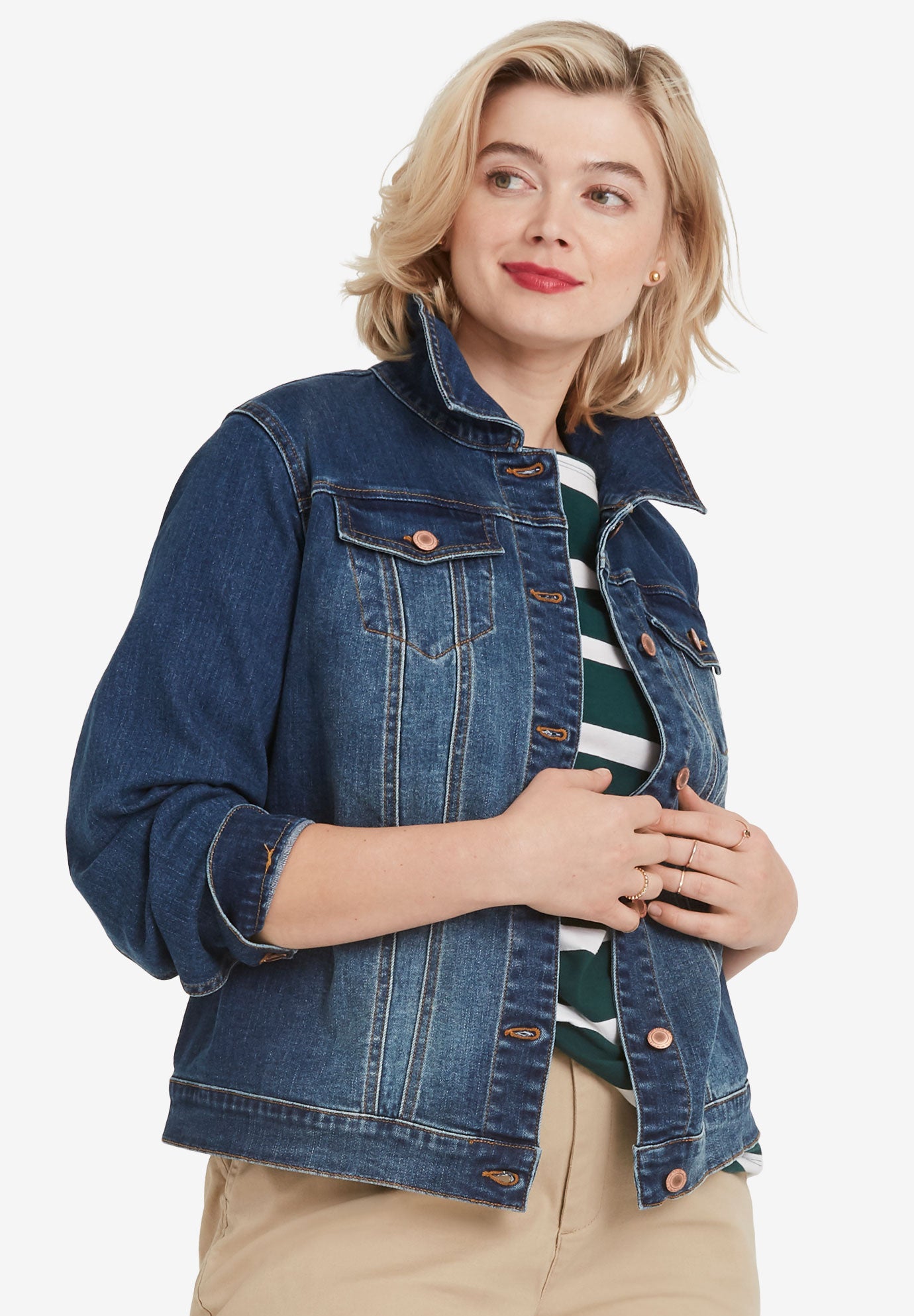 Classic Denim Jacket for Wardrobe Essentials, Medium Stonewash Ellos
