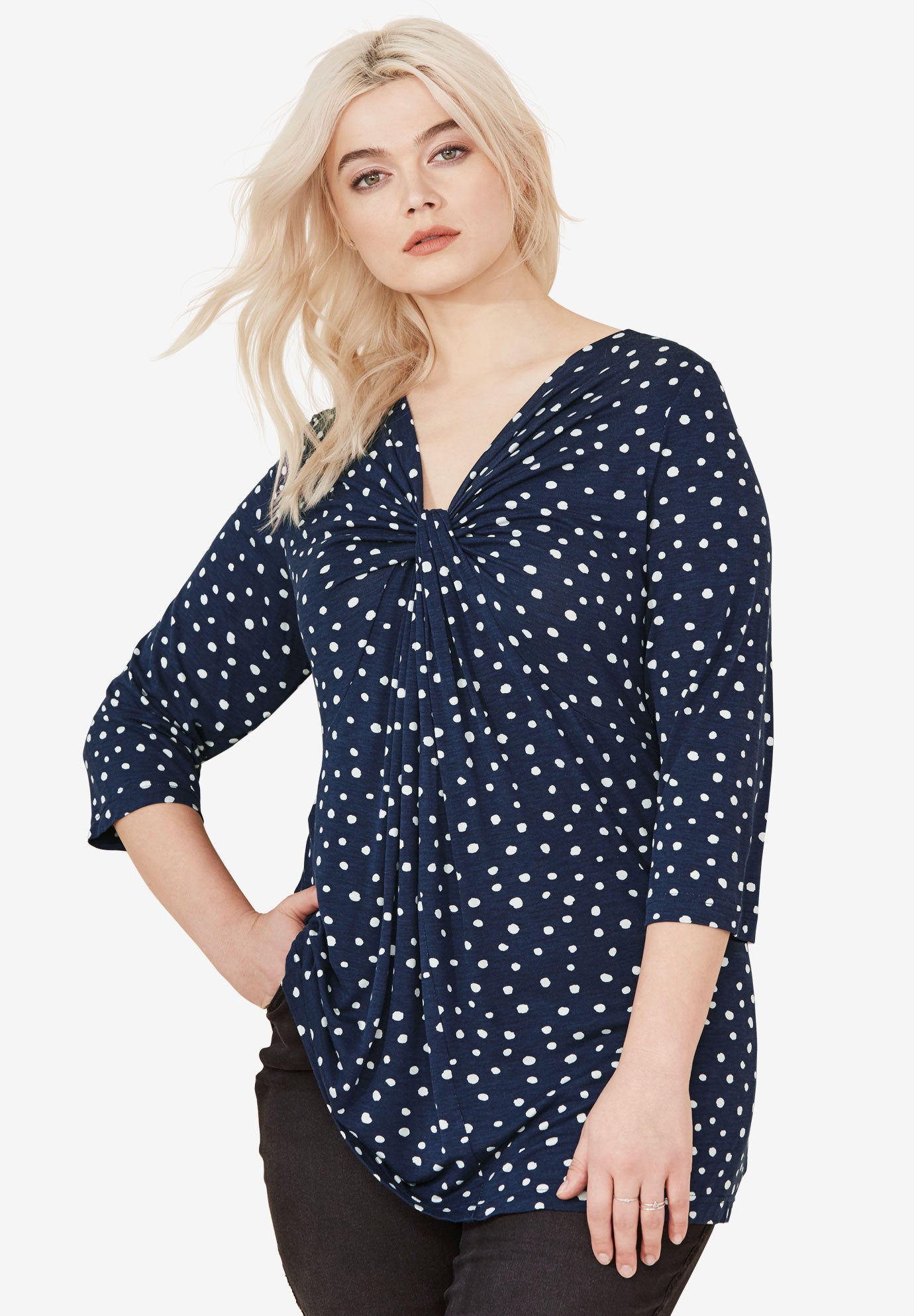 Twisted KnotFront Tunic by ellos® Plus Size Tunics Ellos