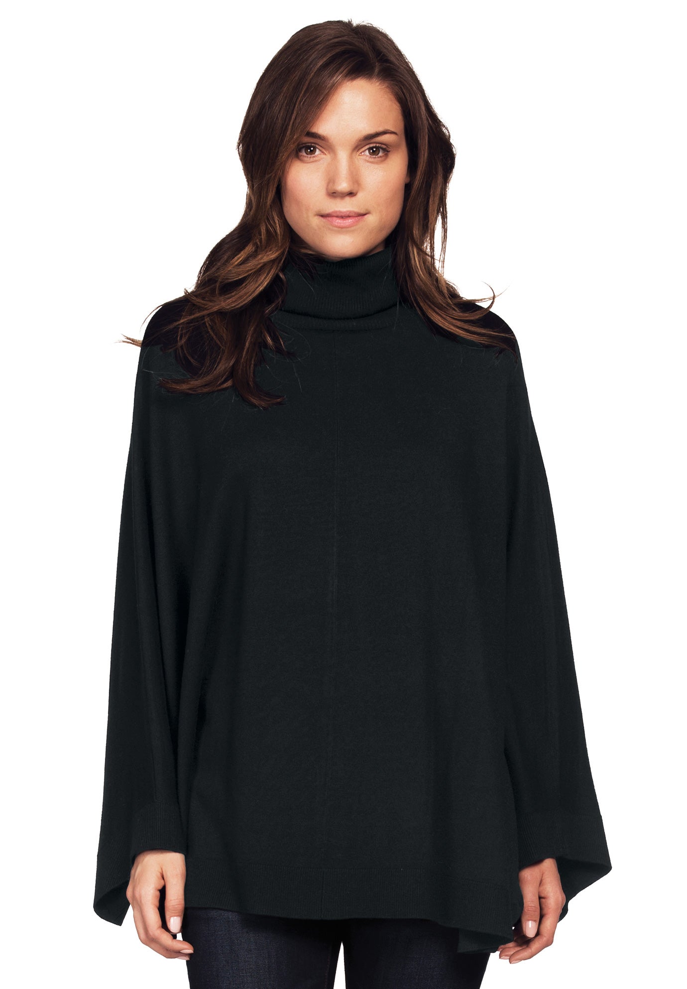 turtleneck poncho sweater